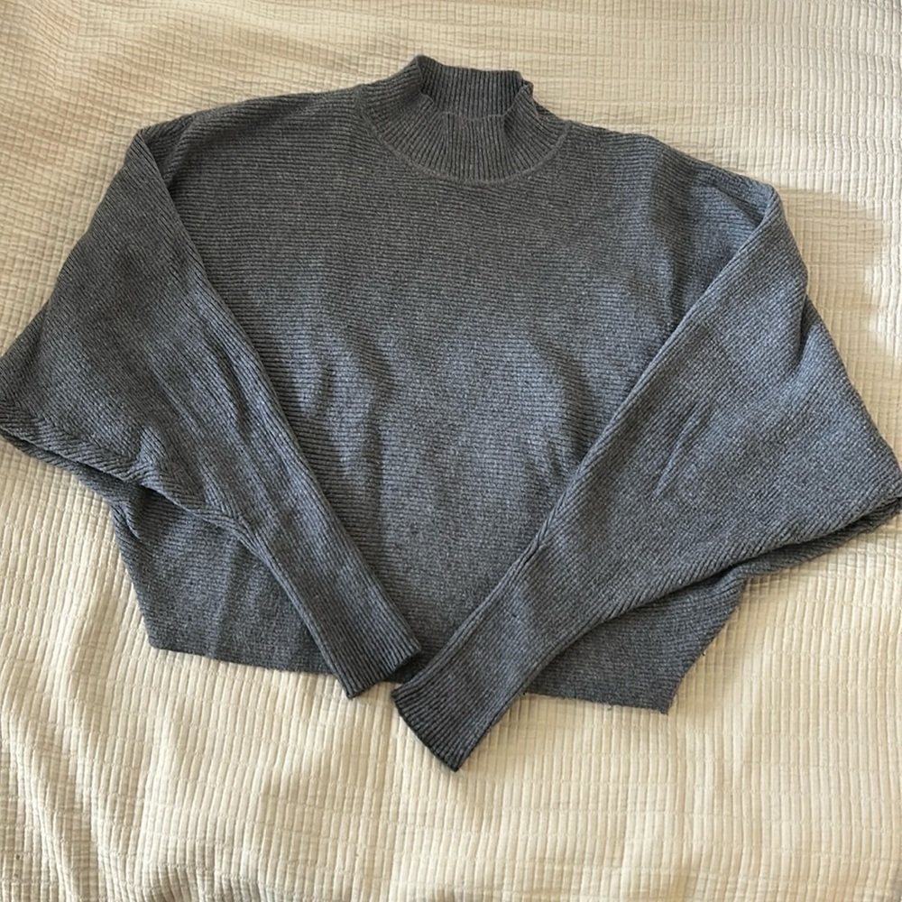 Zara knit cropped mock neck sweater size small